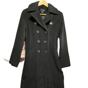 H&m longline black peat coat